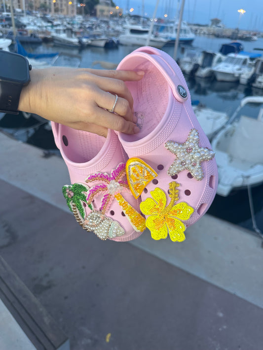 Patchs faits main pour Crocs 🌴🍋🟩