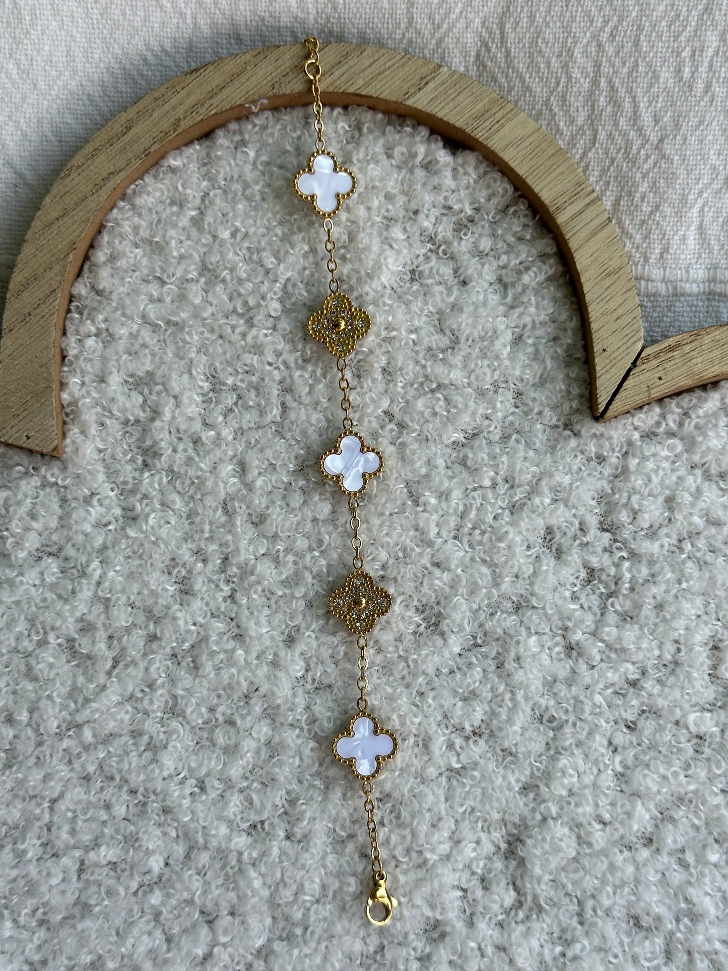 Bracelet trèfle diamant
