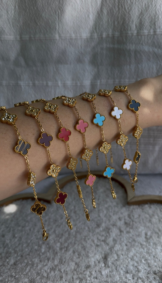 Bracelet trèfle diamant